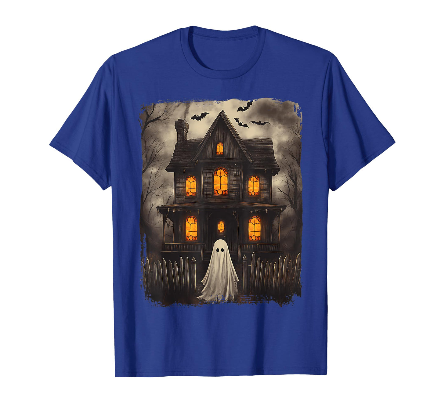 Vintage Ghost Haunted House Scary Halloween Costume Spooky T-Shirt