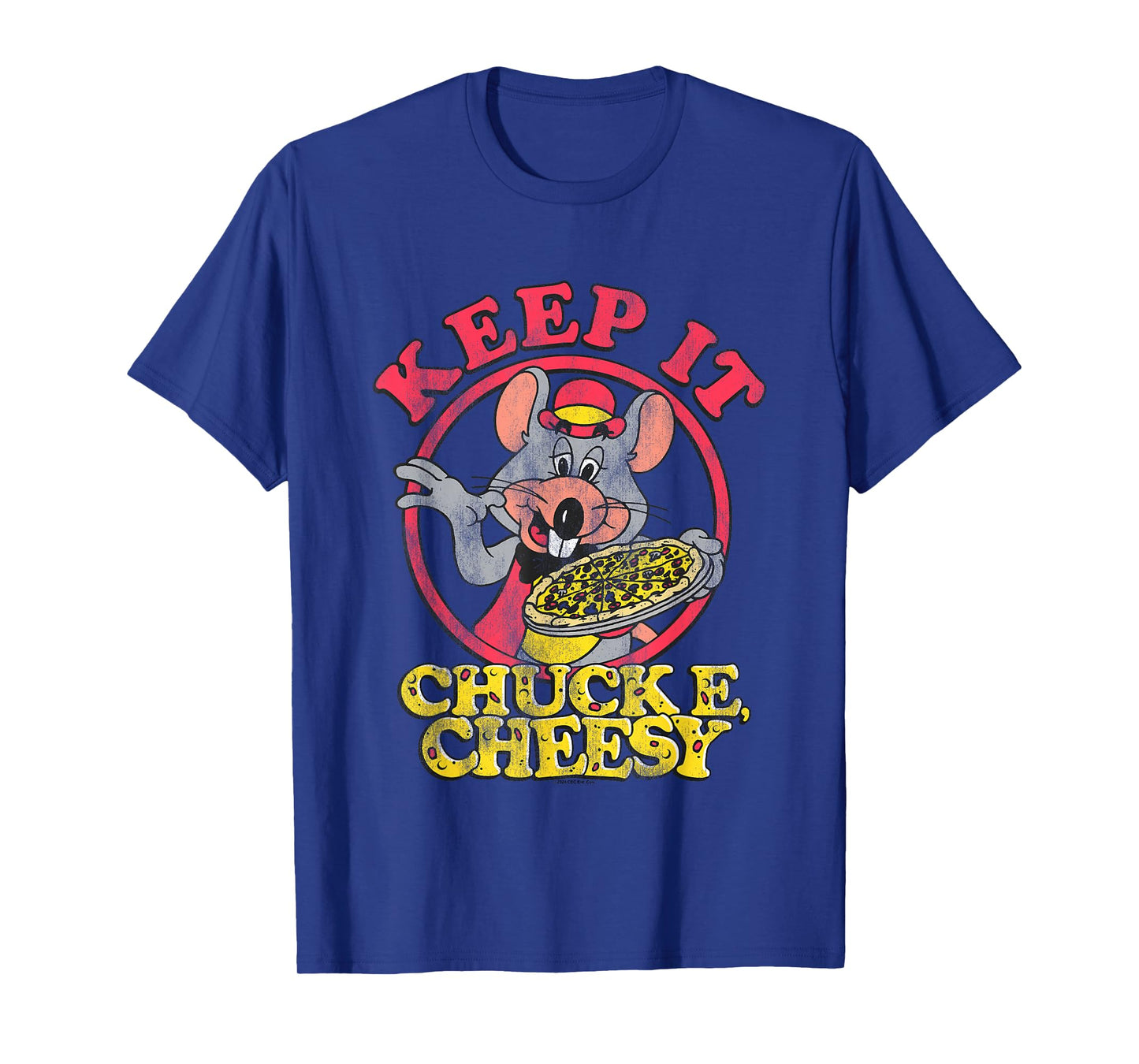 Chuck E. Cheese Keep It Cheesy Distressed Big Chest Logo T-Shirt