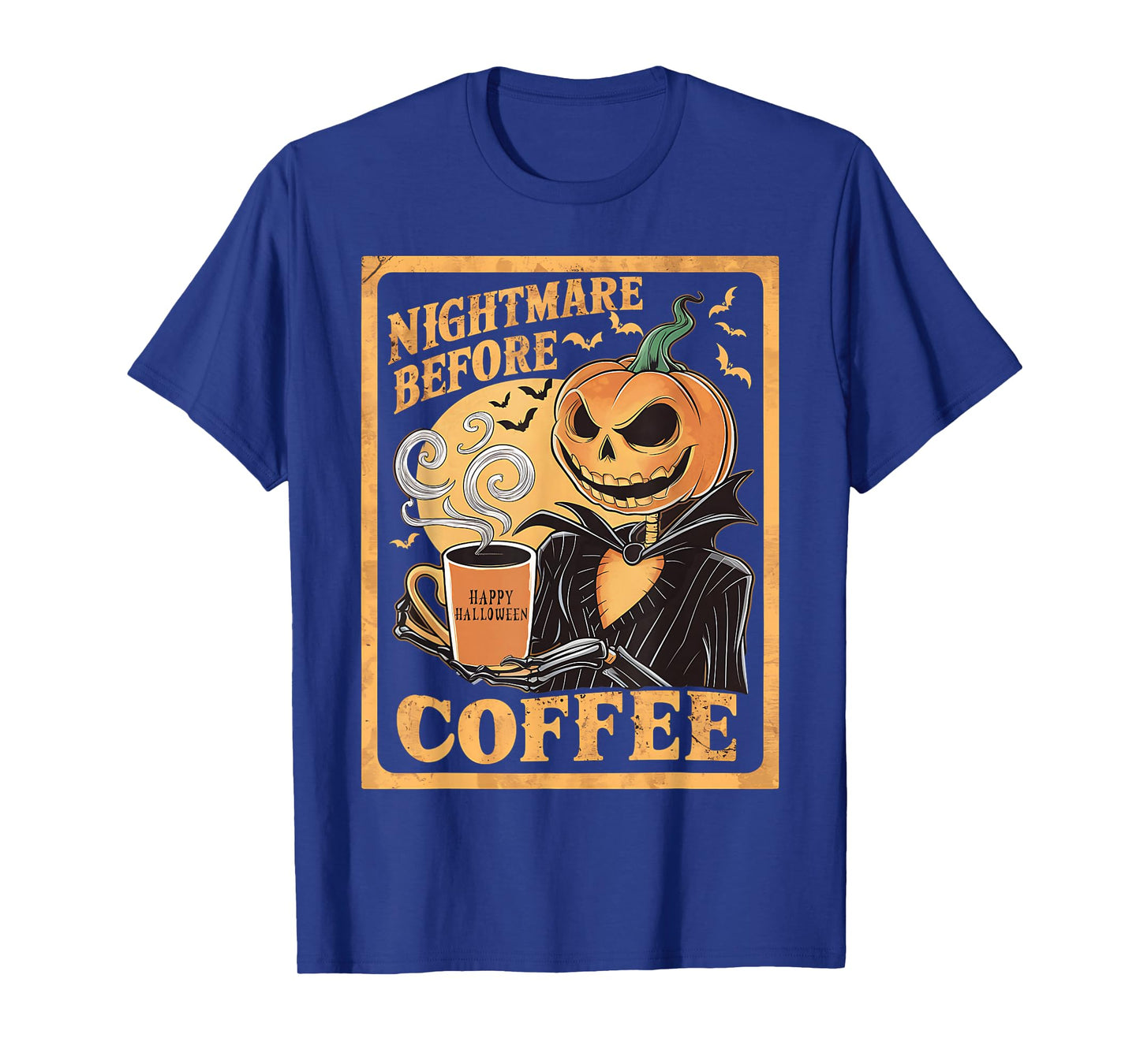 Nightmare Before Coffee Christmas Skeleton Funny Halloween T-Shirt
