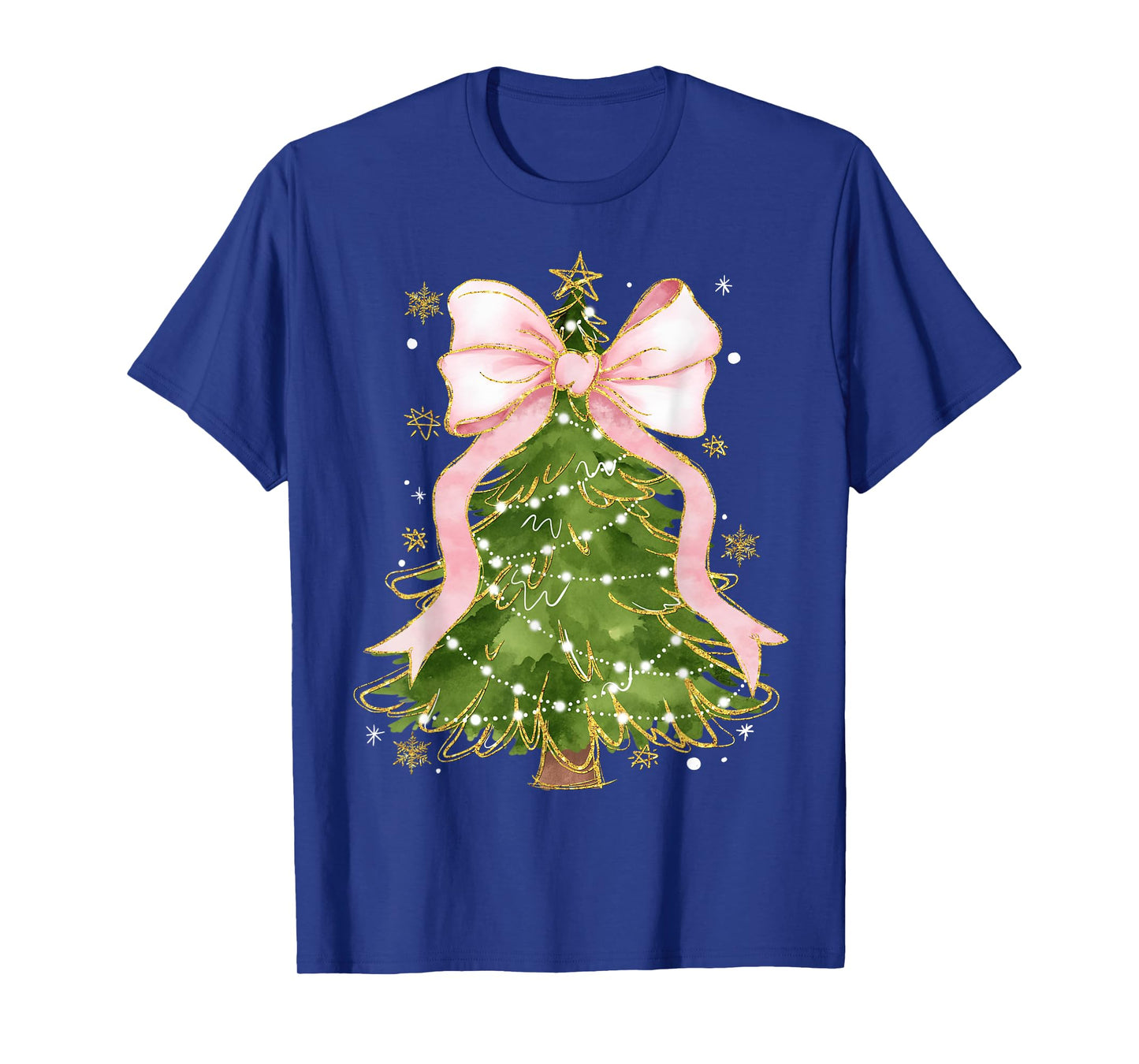 Coquette Bow Christmas Tree Xmas Holiday Girly Outfit Women T-Shirt