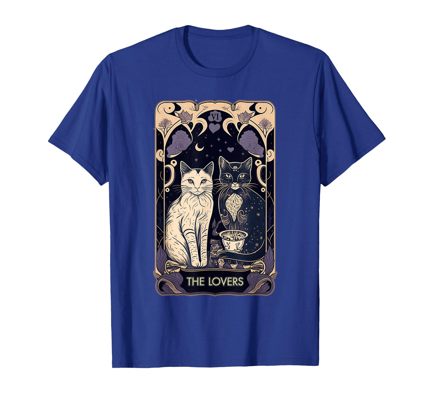 Cute Cat The Lovers Tarot Card Cat Tarot Card Graphic T-Shirt