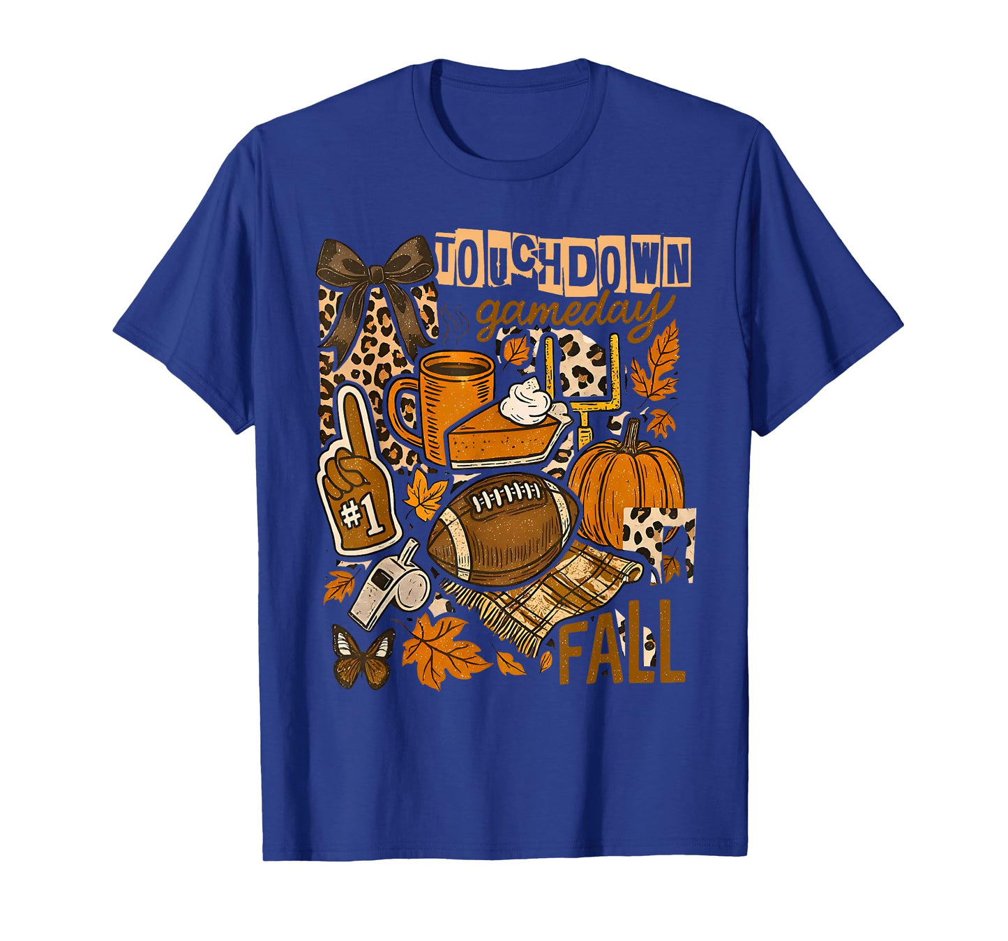 Touchdown Football Game Day Pumpkin Thanksgiving Autumn Fall T-Shirt