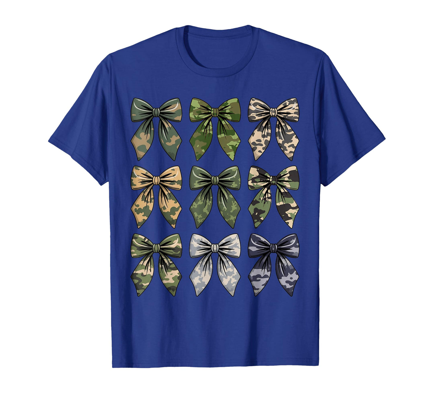 Camouflage Bow Women Girls Teens Coquette Bow Camo Hunting T-Shirt