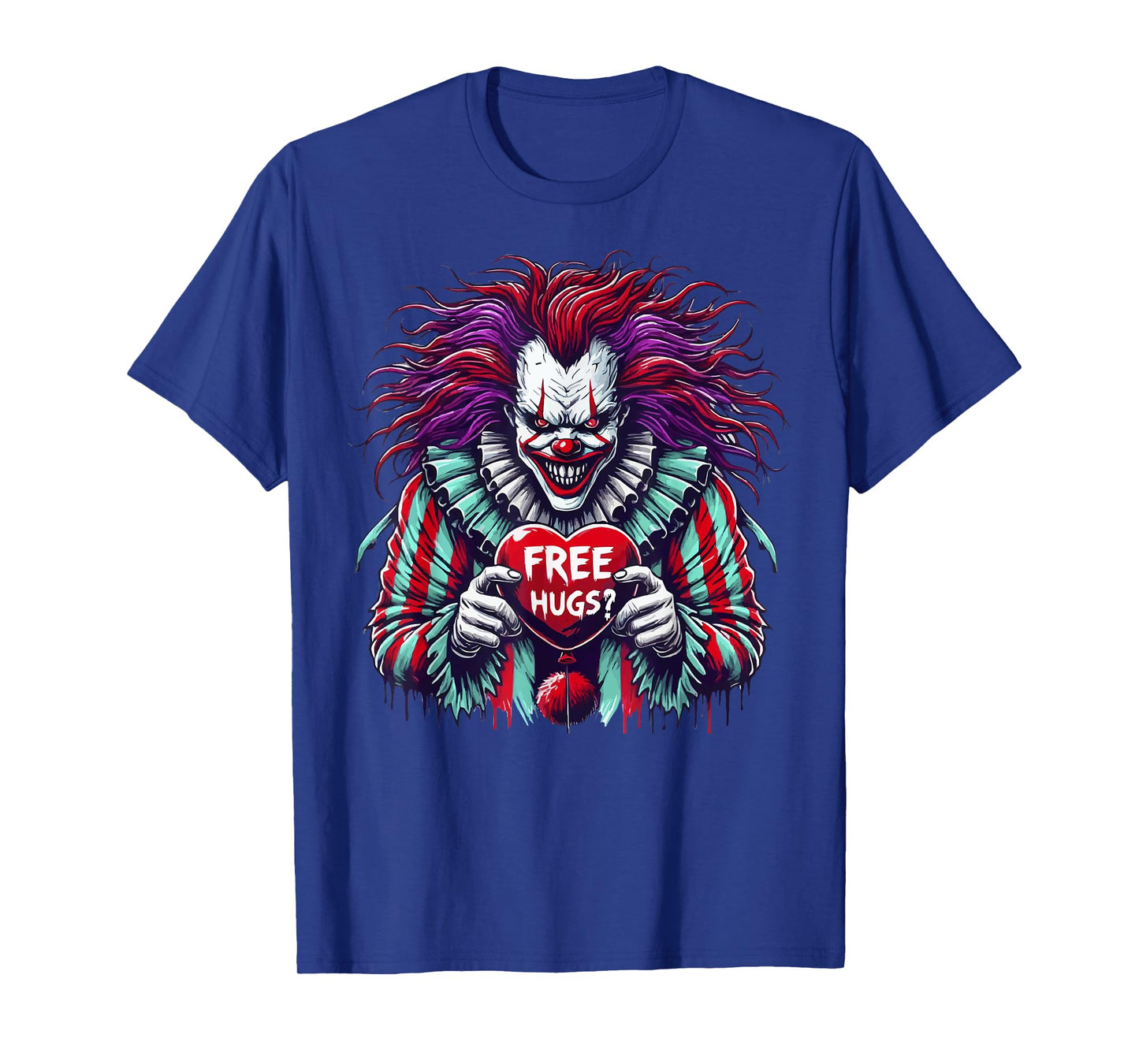 Free Hugs? Scary Horror Clown Lazy Halloween Costume Tee T-Shirt