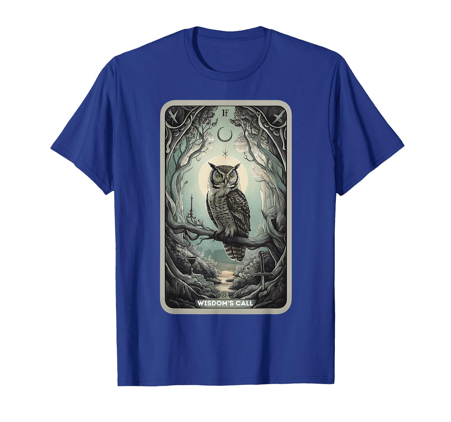 Tarot Card "Wisdom Call" Owls Lover Mystical Owl Tarot Card T-Shirt