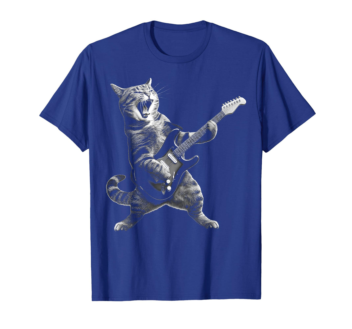 Cat Playing Guitar Rock and Roll Rock Star For Men Women Kid T-Shirt
