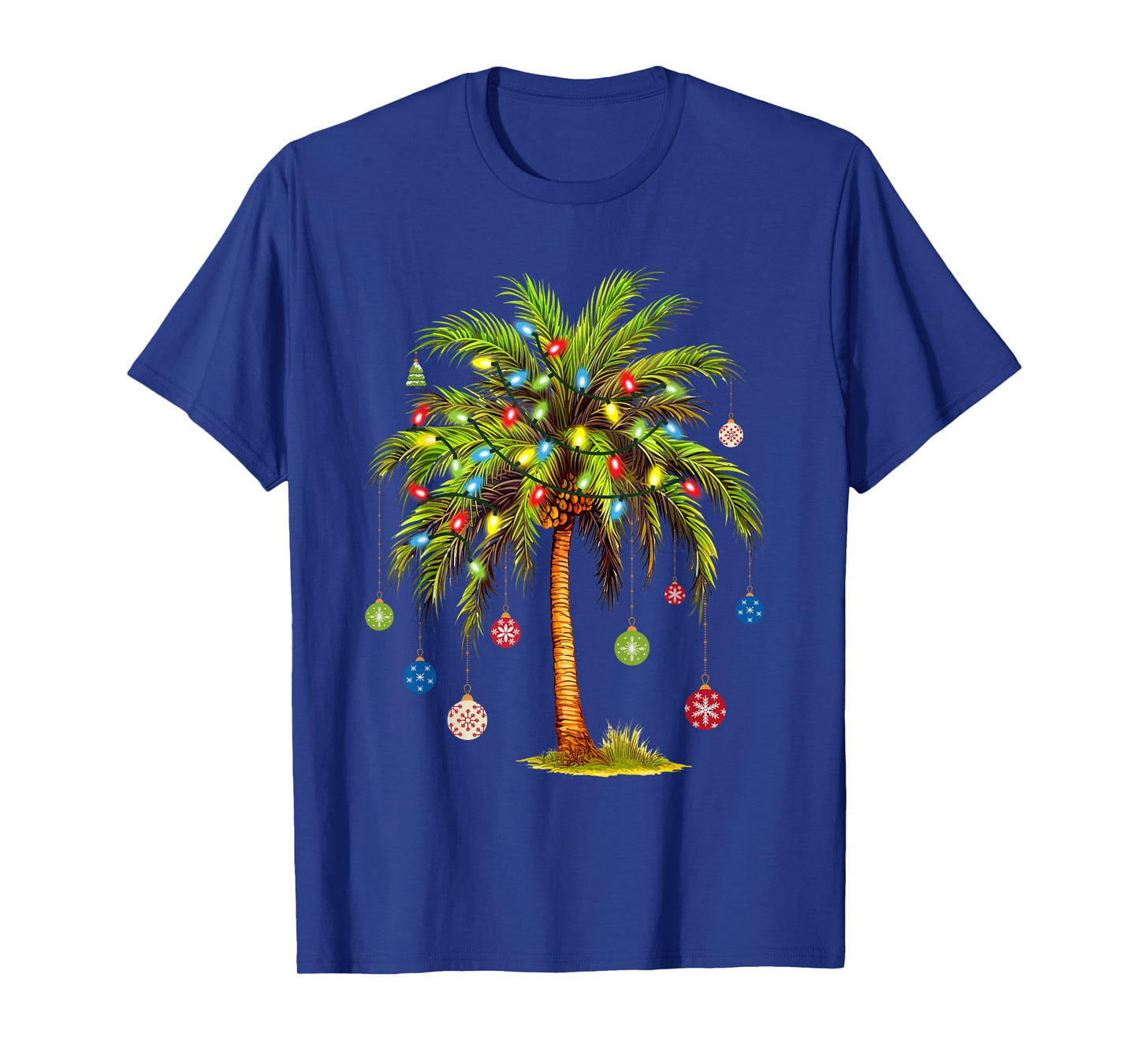Christmas Palm Tree Light Hawaiian Tropical Xmas T-Shirt