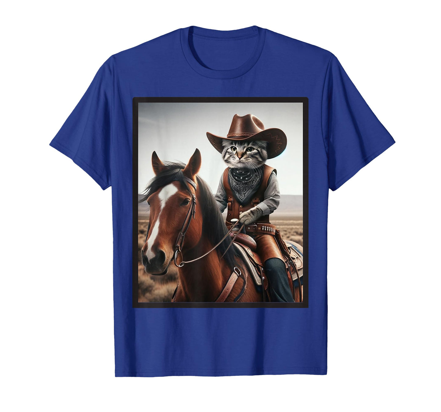 Cat Cowboy Funny Cats Kitten Riding Horse Cowboy Hat T-Shirt