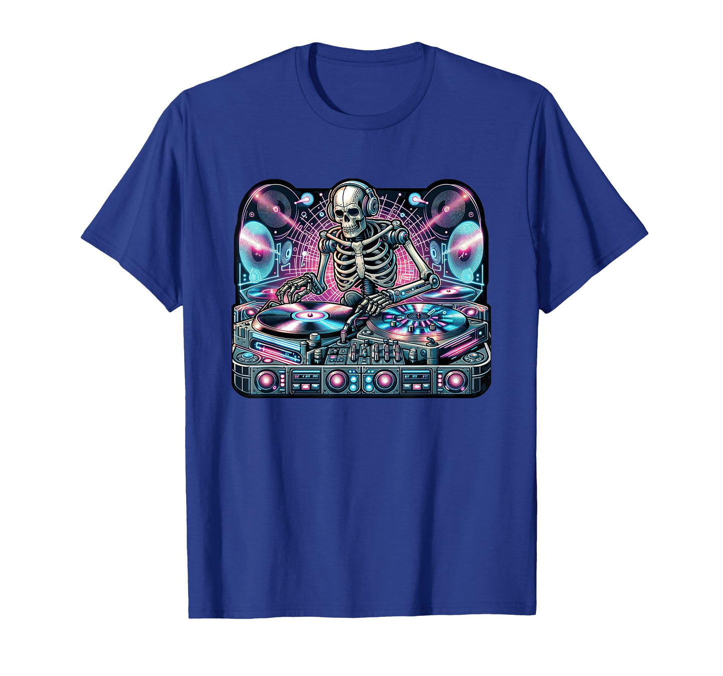 Cyberpunk Music DJ Robotic Skeleton Streetwear Spin Master T-Shirt