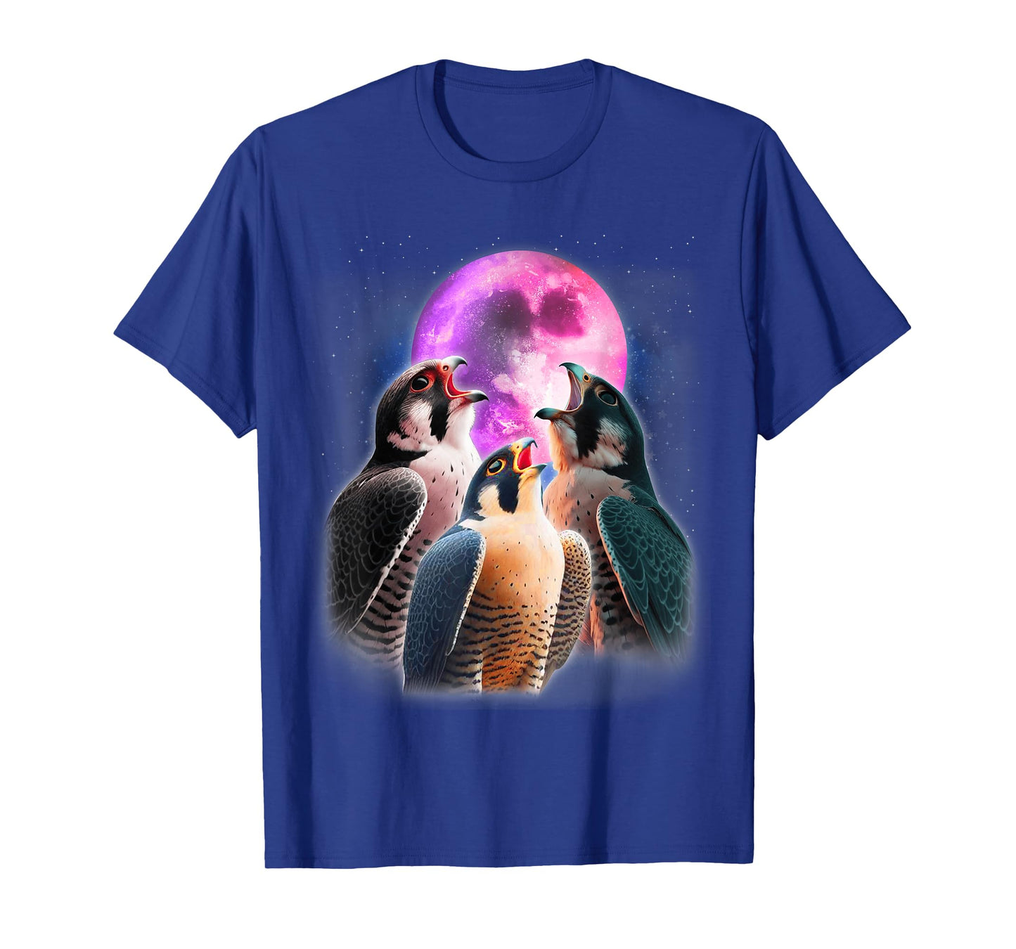 3 Peregrine Falcon Howling At The Moon Funny Hawk Bird Lover T-Shirt