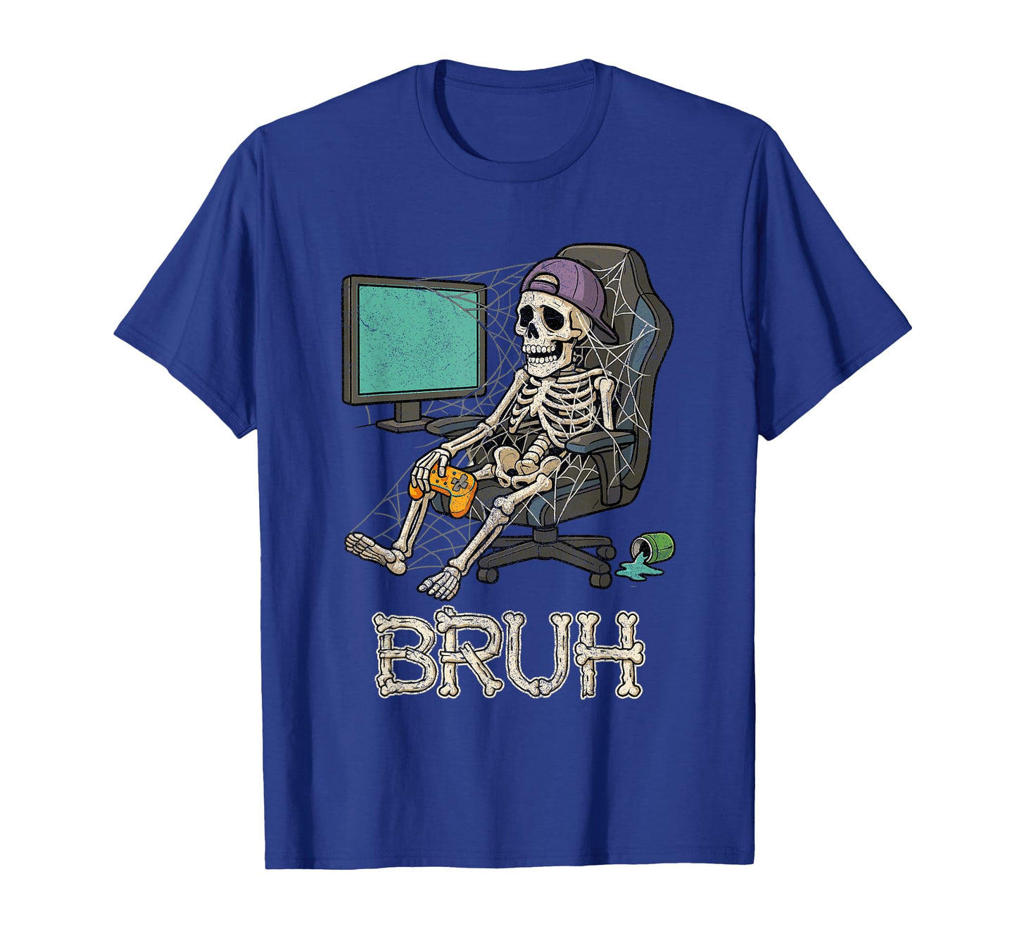 Funny Gamer Skeleton Gamer Teen Boys Video Gaming Bruh T-Shirt