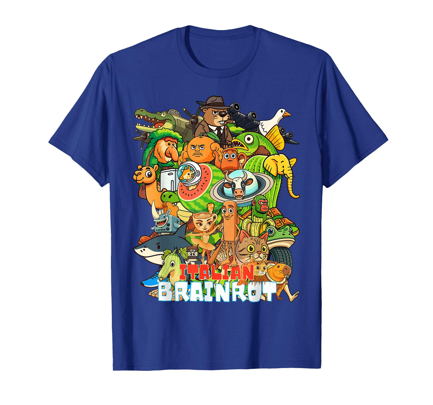 Italian Brainrot Cartoon-Style Viral Gen Z Meme Collage T-Shirt