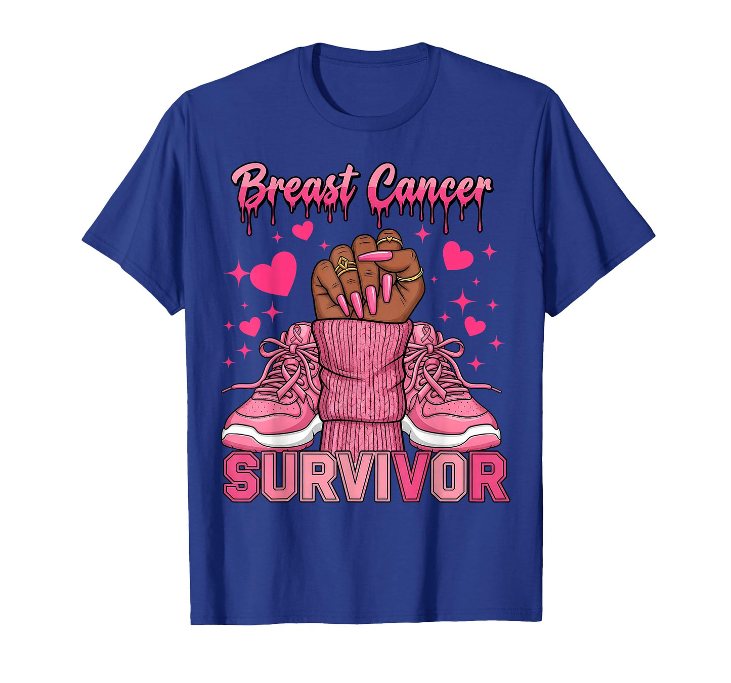 Breast Cancer Awareness Warrior Black Women Melanin Survivor T-Shirt