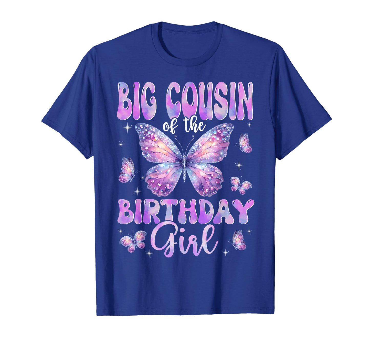 Big Cousin Of The Birthday Girl Butterfly Family Matching T-Shirt