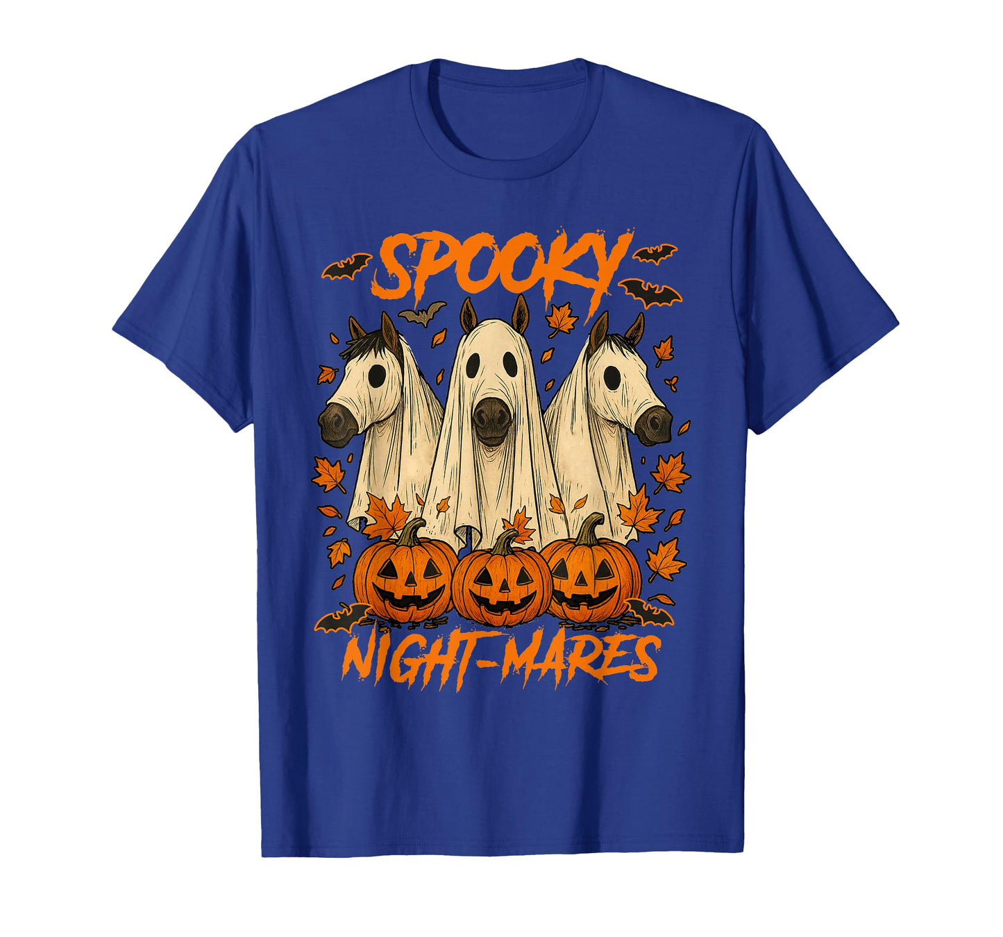 Halloween Vibes Horse Lover Boo Ghost Spooky Night-mares T-Shirt