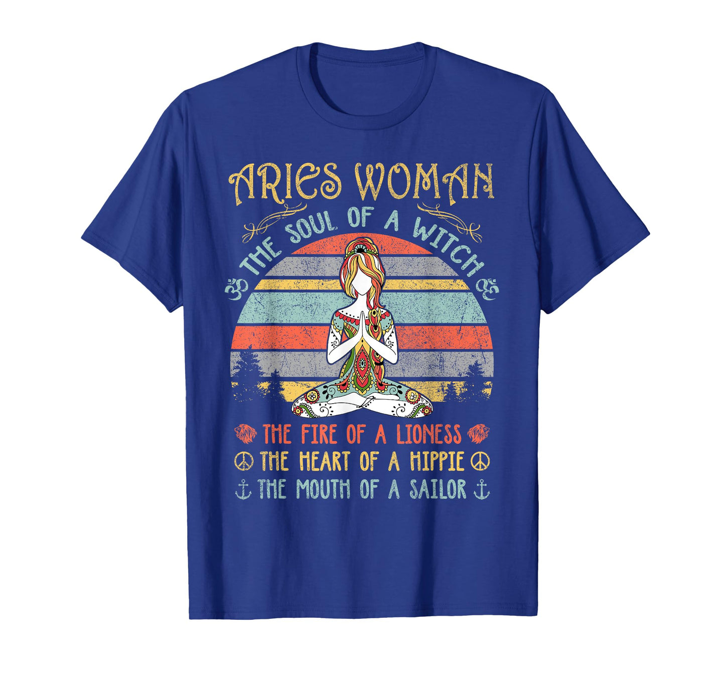 Aries Woman The Soul Of A Witch Vintage Birthday T-Shirt