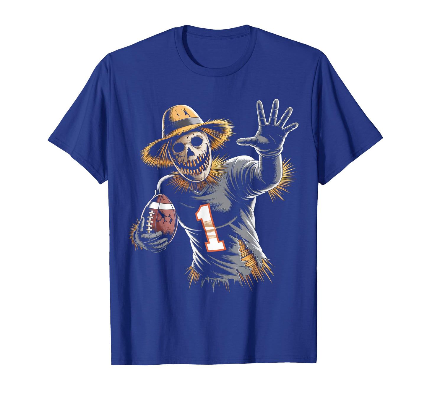 Scarecrow Halloween Fall Game Day Football T-Shirt