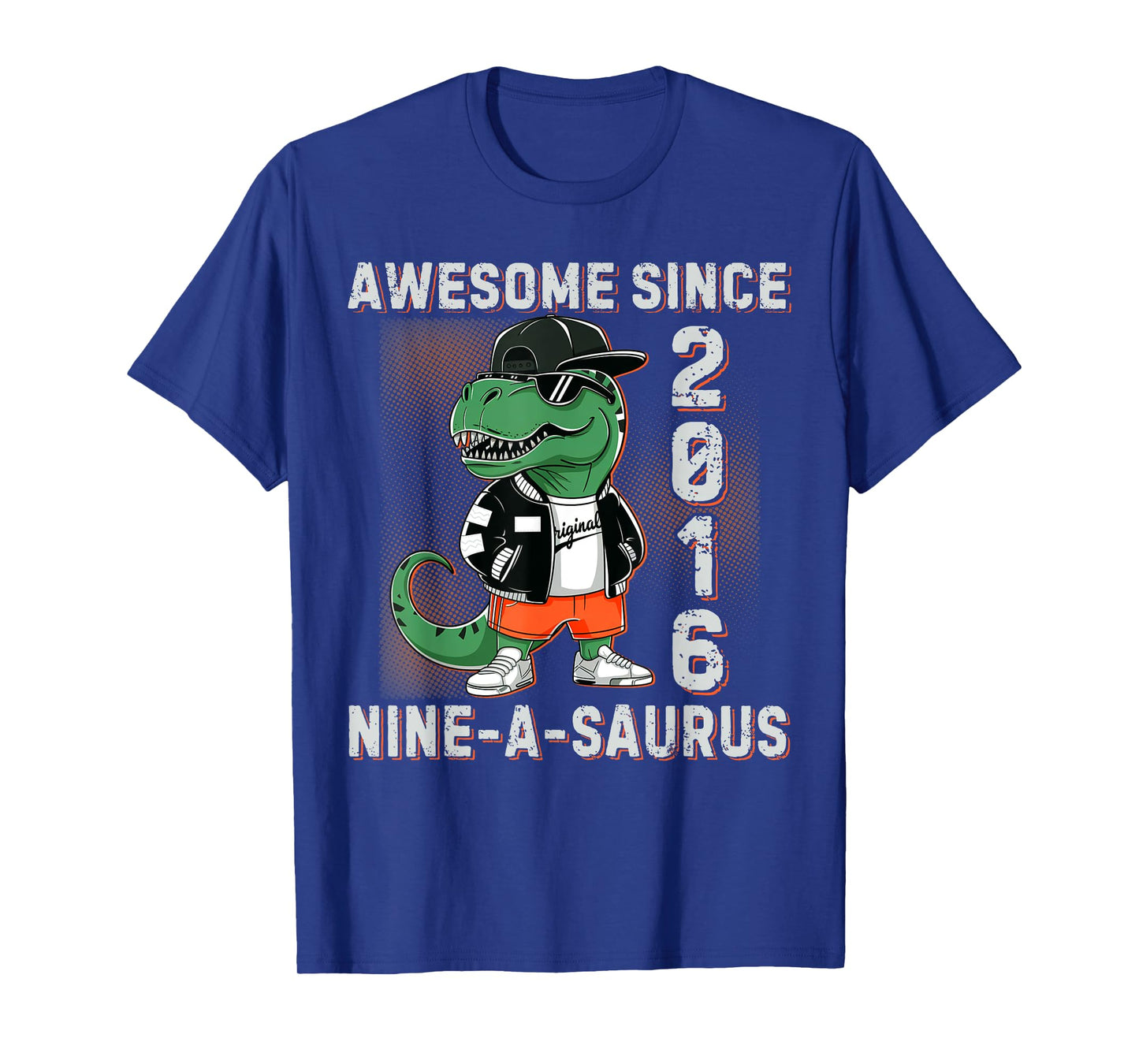 Dinosaur 9th Birthday 9 Year Old Trex A Saurus Boy Girl Kids T-Shirt