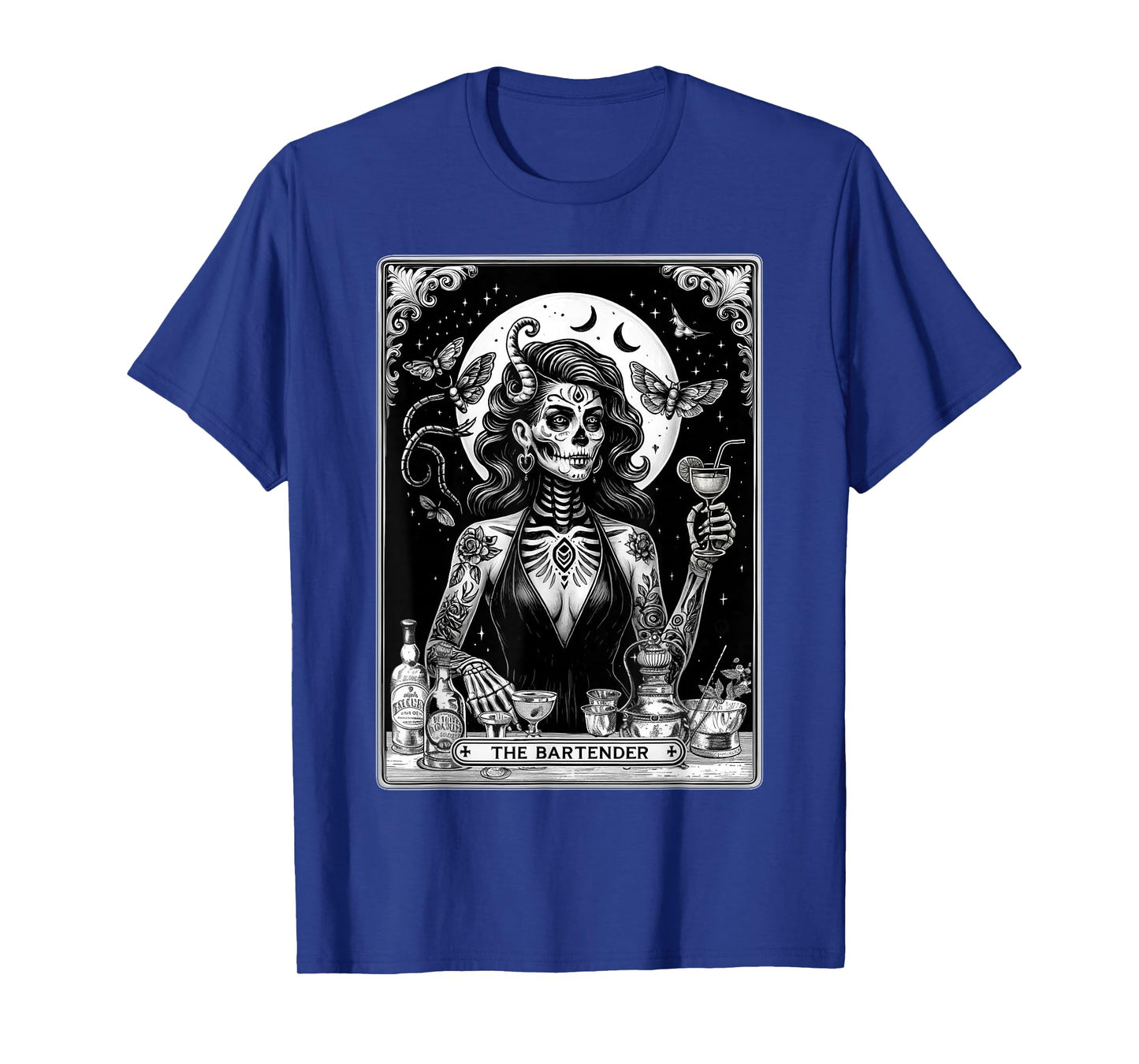 Bartender Tarot Card Skeleton Cocktail T-Shirt