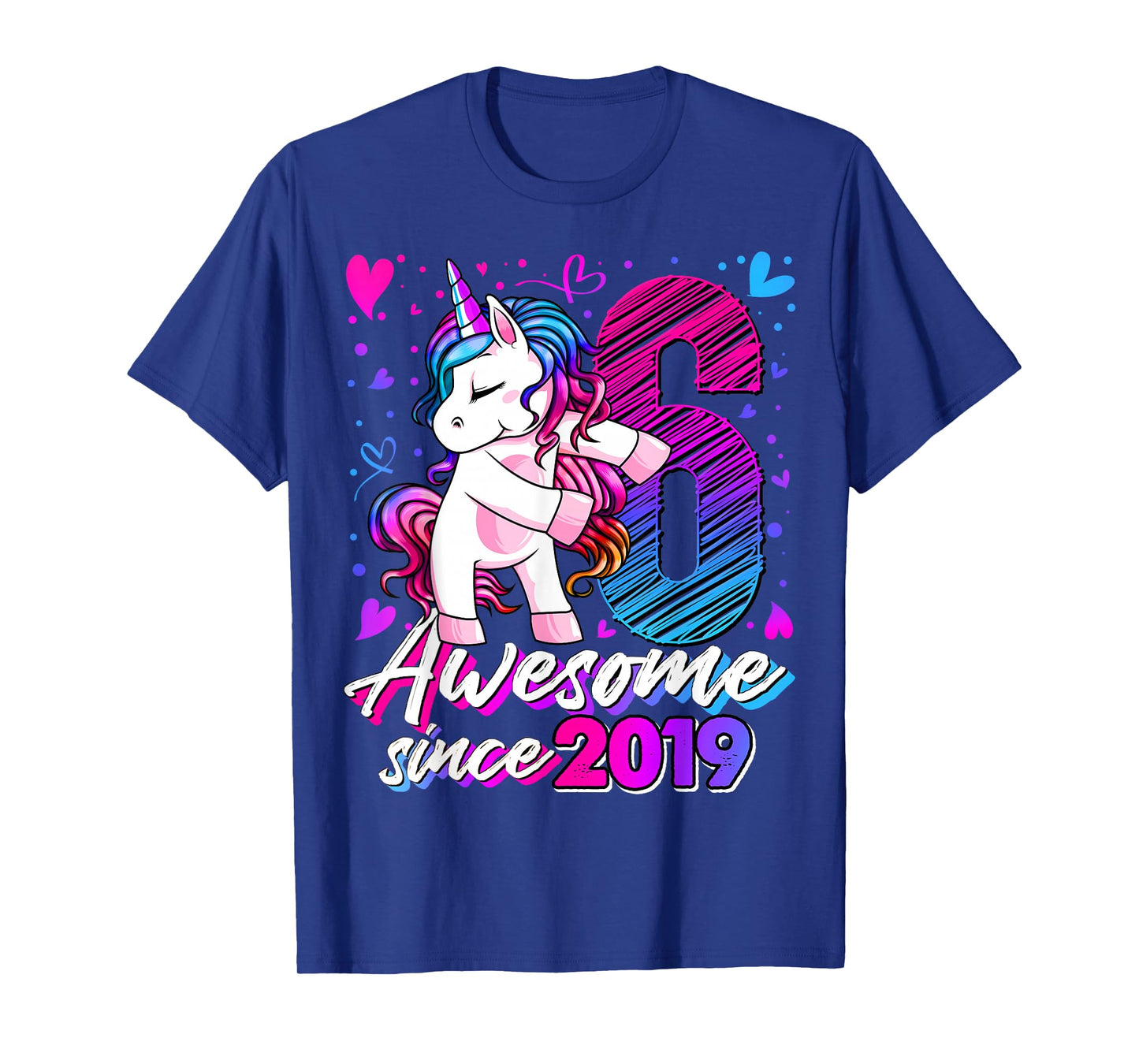 6 Year Old Unicorn Gifts For Girls 6th Birthday Girl Party T-Shirt