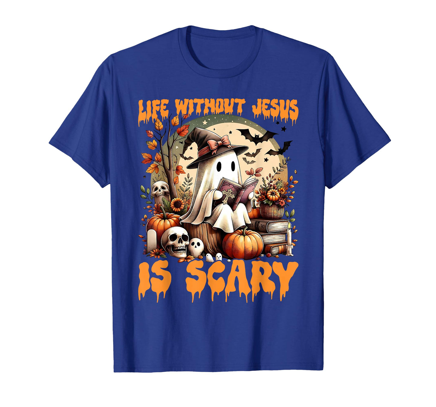 Spooky Life is Scary Without Jesus Christian Halloween Women T-Shirt