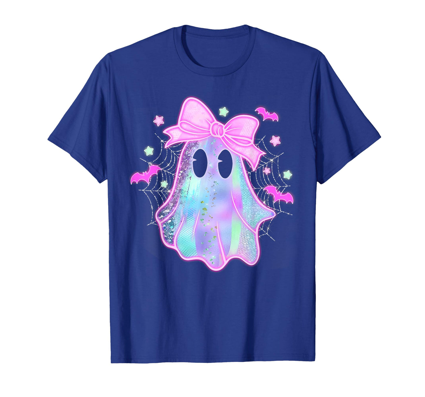 Funny Ghost Coquette Bow Bats Spooky Season Happy Halloween T-Shirt
