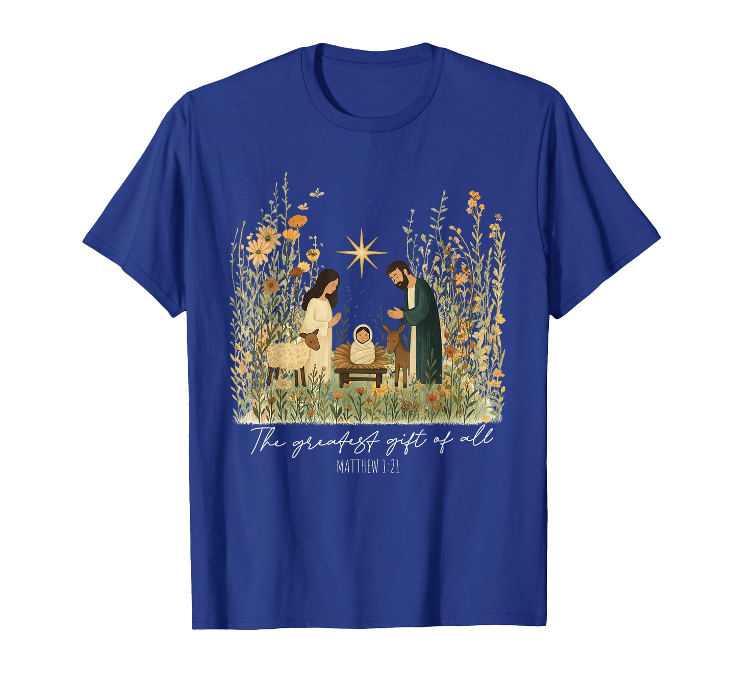 Wildflower Greatest All Christian Christmas Nativity Scene T-Shirt