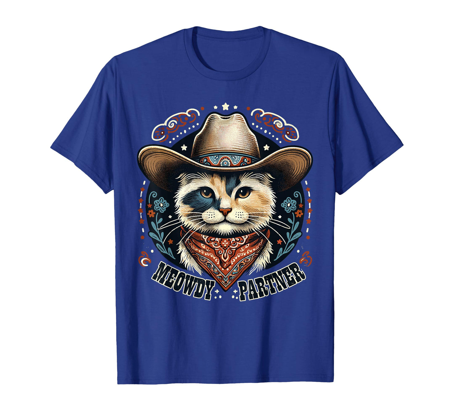 Meowdy Partner Cat Cowboy Hat Howdy Funny Country Western T-Shirt