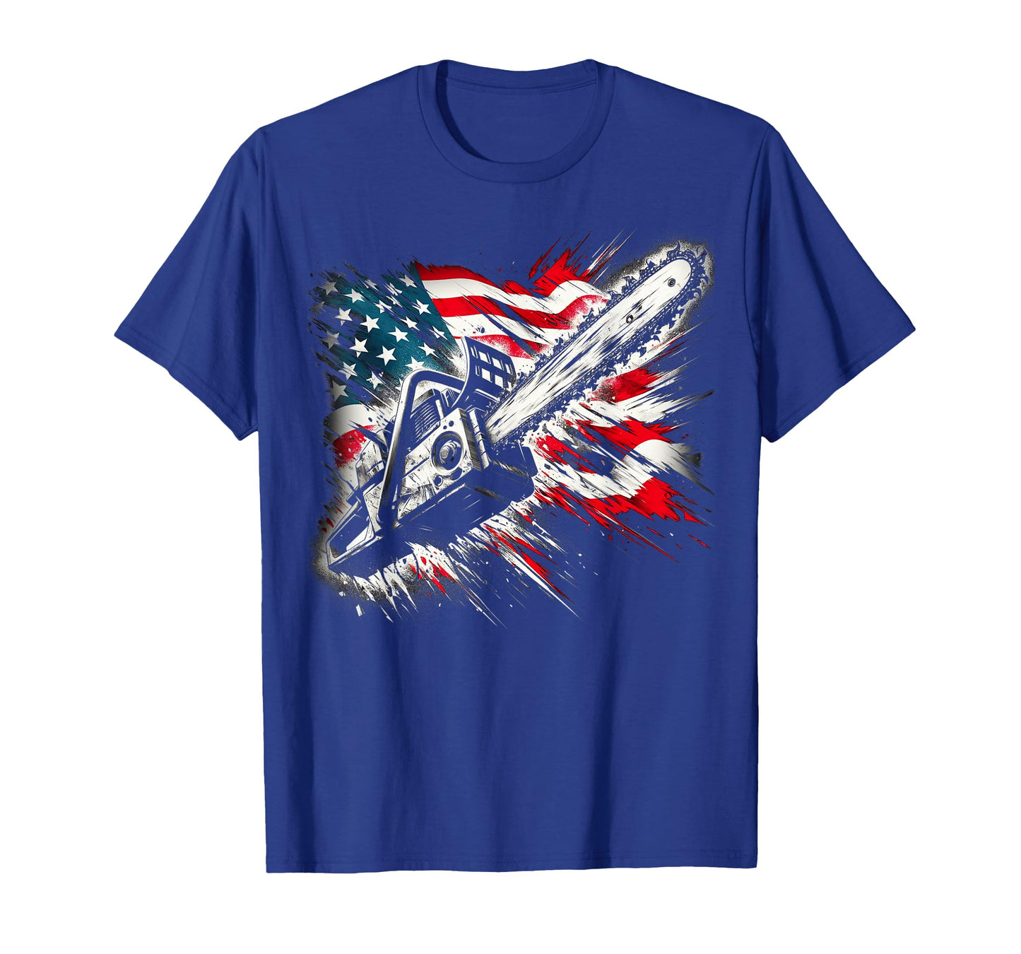 Vintage US Flag Chainsaw | Cute Woodworker Funny Logger T-Shirt