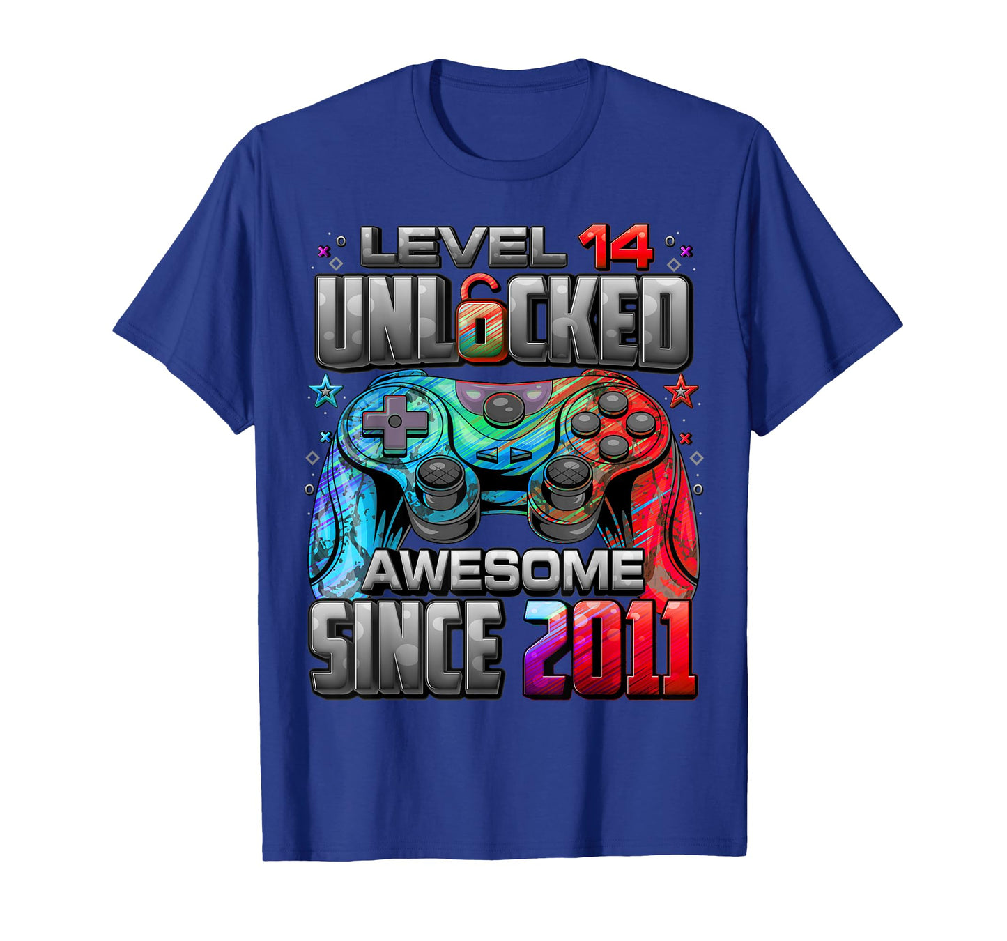 Level 14 Unlocked Awesome Since 2011 14th Birthday Gaming T-Shirt