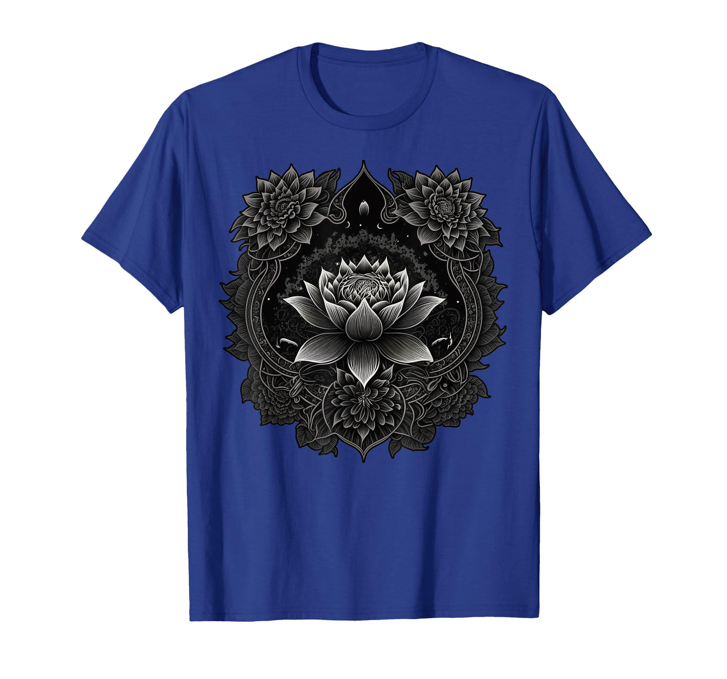 Spiritual Zen Lotus Flower on Mandala Lotus Flower T-Shirt
