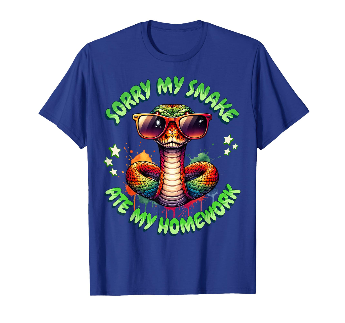 Snake Pun Sorry My Snake Ate My Homework Animal Humor Kids T-Shirt