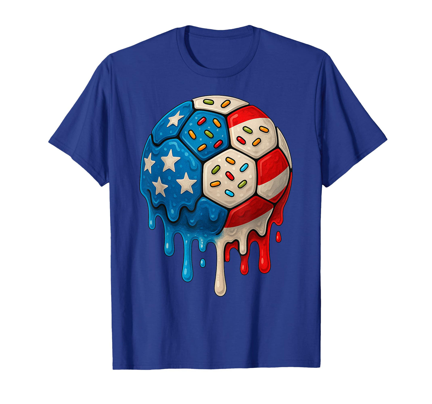 Ice Cream Drip Soccer Stuff 4th of July Boys Kids T-Shirt