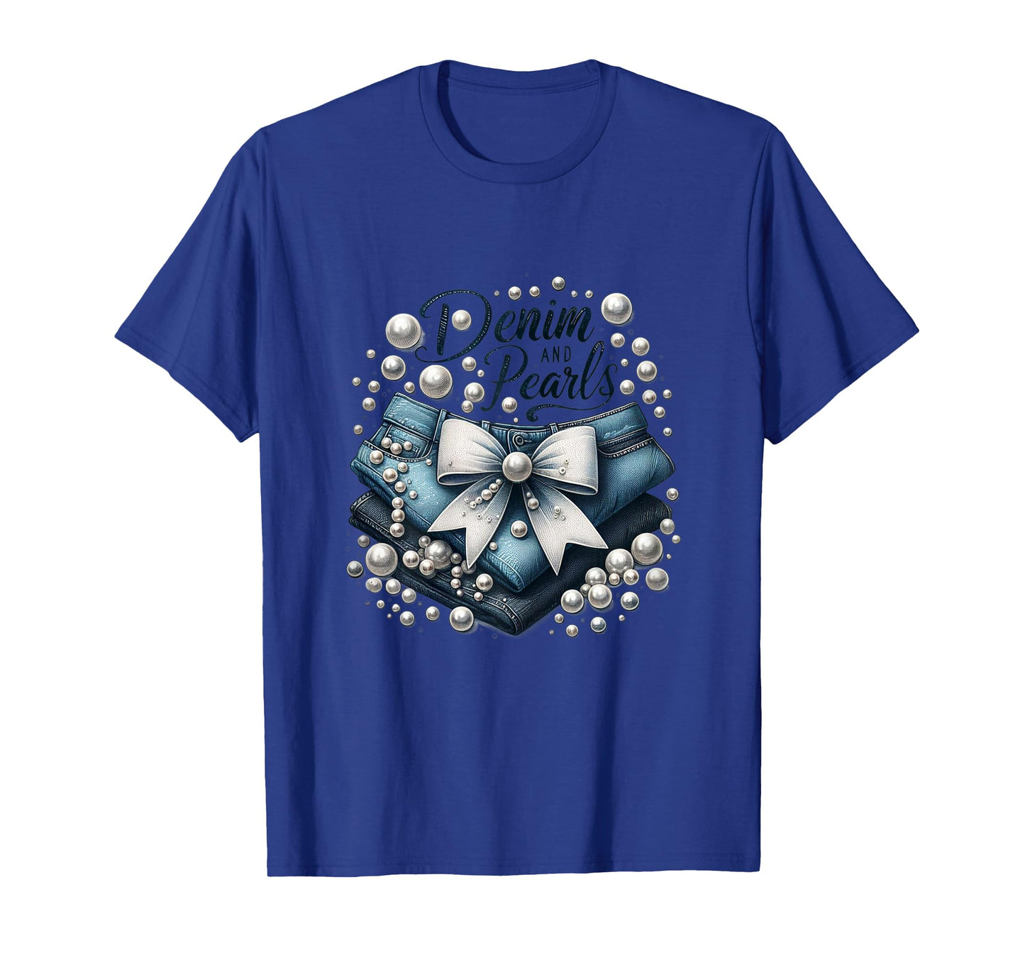Pearls & Denim 2025 Outfit for Stylish Women T-Shirt