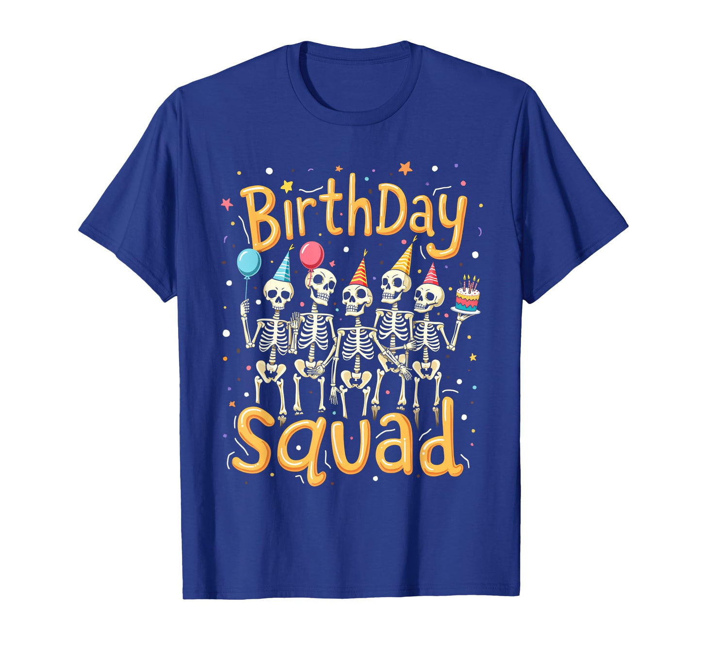 Cute Skeleton Birthday Squad Party Crew Halloween T-Shirt