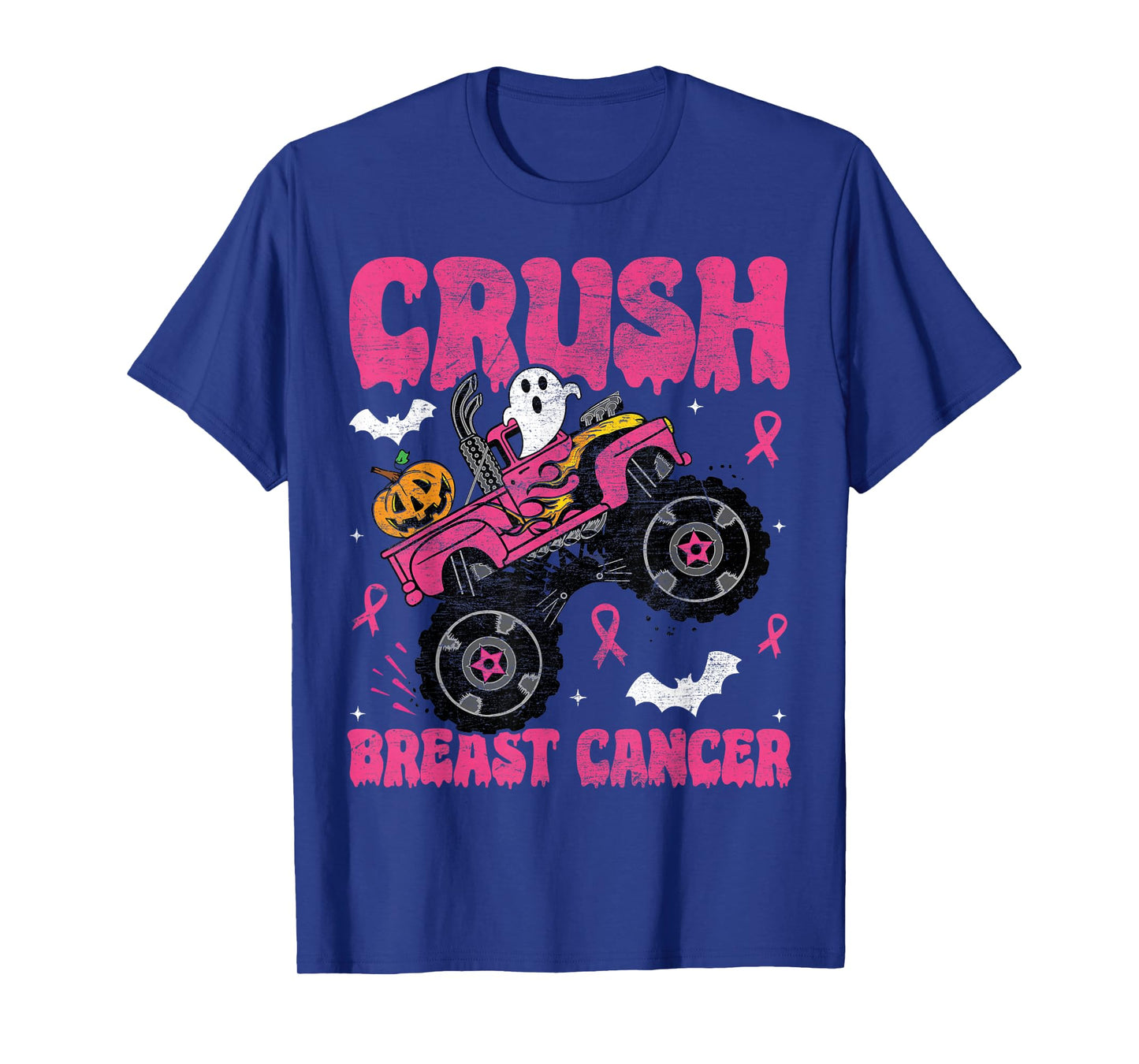 Crush Breast Cancer Awareness Monster Truck Halloween kids T-Shirt