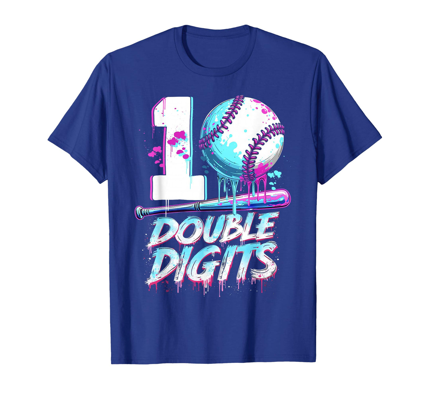 Baseball 10 Years Old Birthday Double Digits 10 Birthday Boy T-Shirt