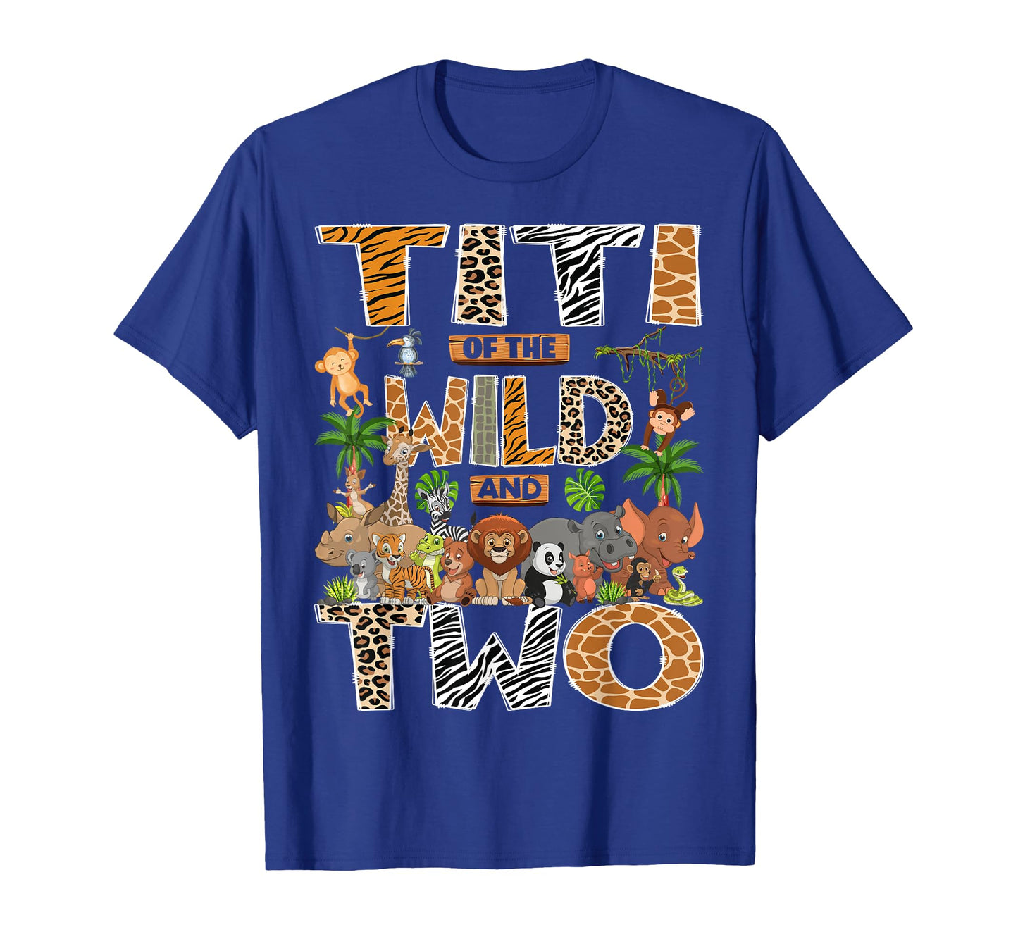 Titi Of The Wild & Two 2Nd Birthday Boy Safari Jungle T-Shirt