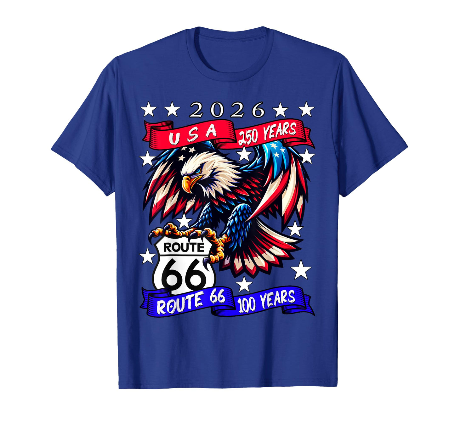 USA 250 Route 66 100 Years Eagle Anniversary Celebration T-Shirt