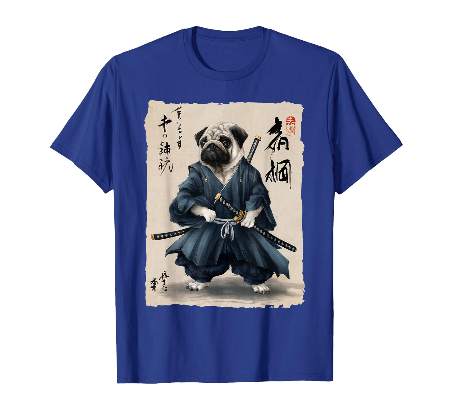 Samurai Pug Japanese Anime Dog Pug Lover Funny For Men Women T-Shirt