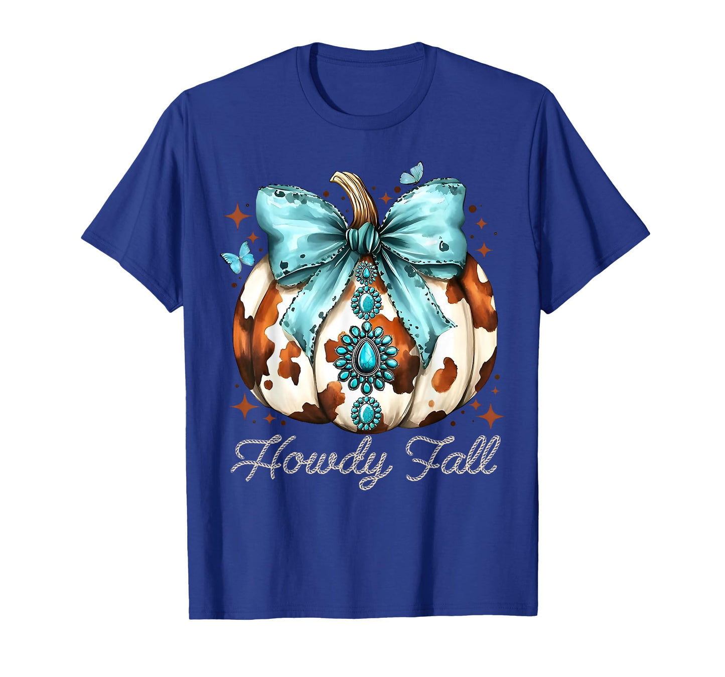 Howdy Fall Western Pumpkin Season Autumn Leaves Thanksgiving T-Shirt