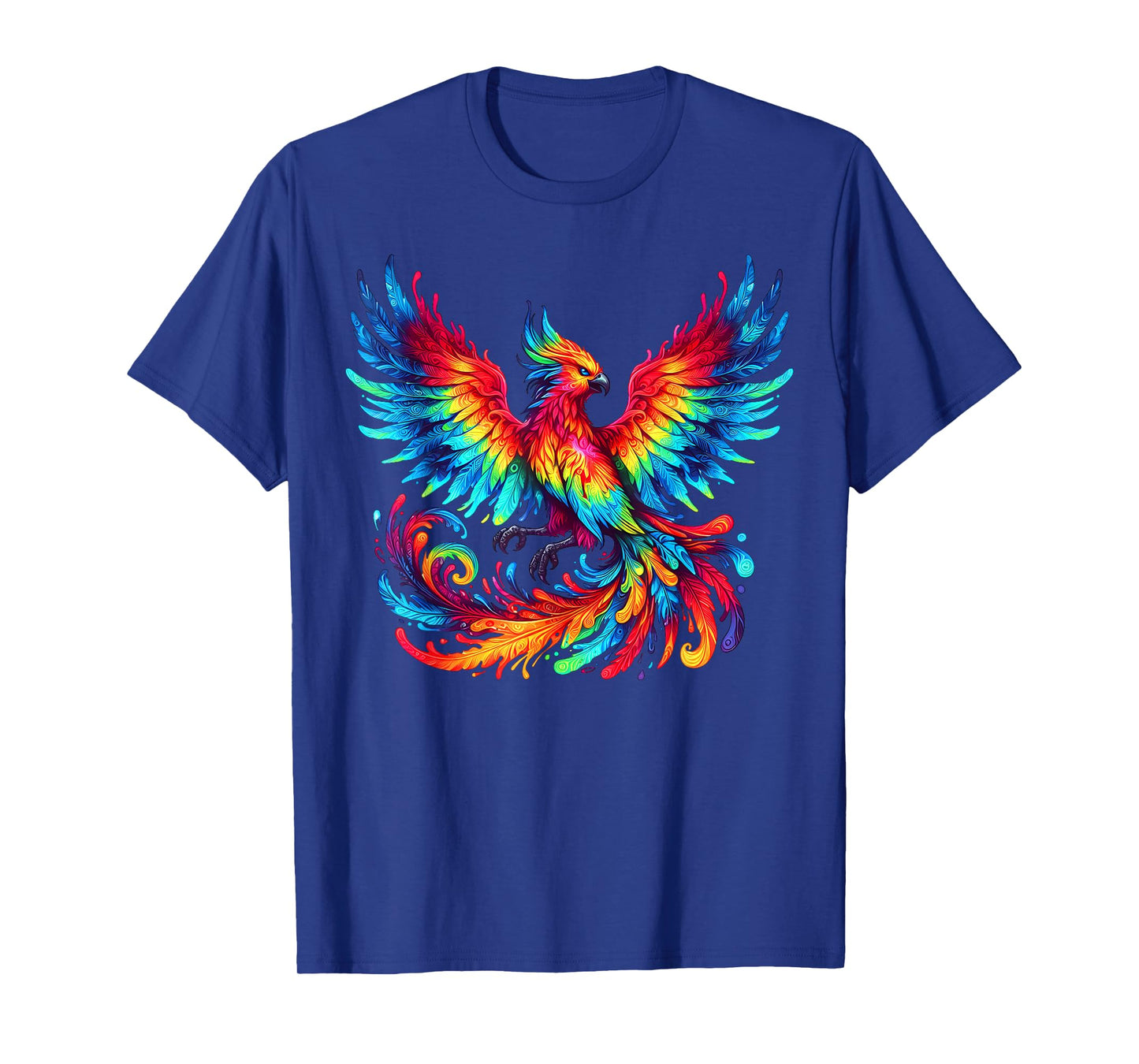 Cool Phoenix Graphic Spirit Animal Illustration Tie Dye Art T-Shirt