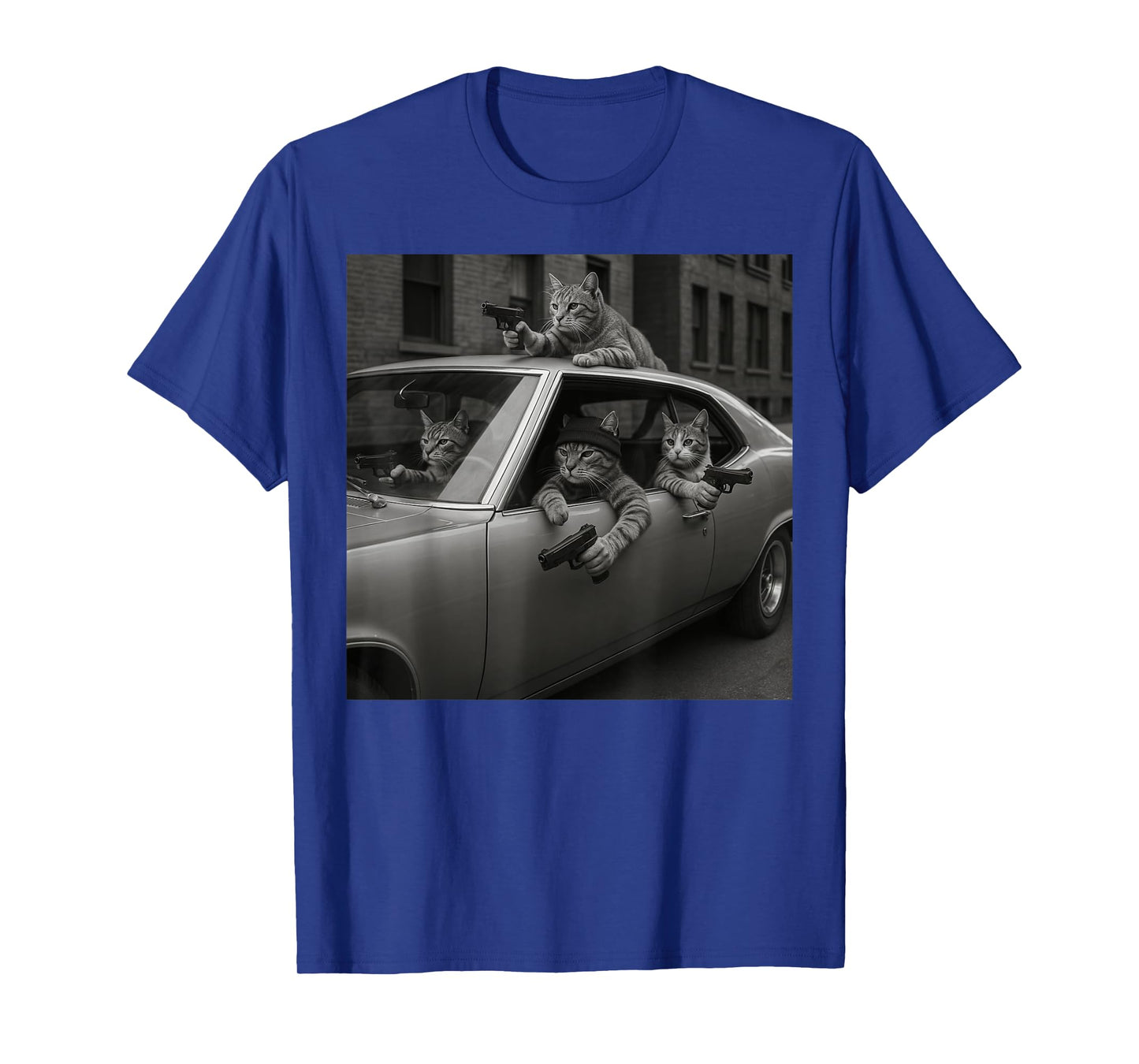 Men Women Funny Cat Gang Vintage Cute Kitten Gangster Cat T-Shirt