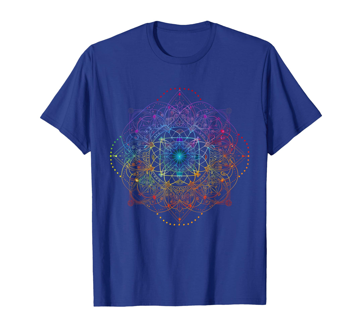 Sacred Geometry Metatron Cube Colorful Spiritual Yoga T-Shirt