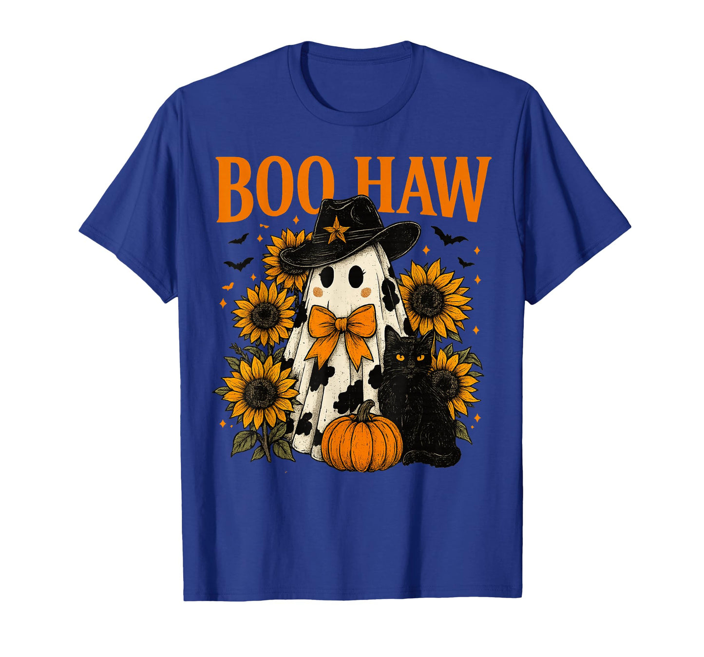 Boo Haw Retro Western Halloween Cowgirl Ghost Howdy Pumpkin T-Shirt