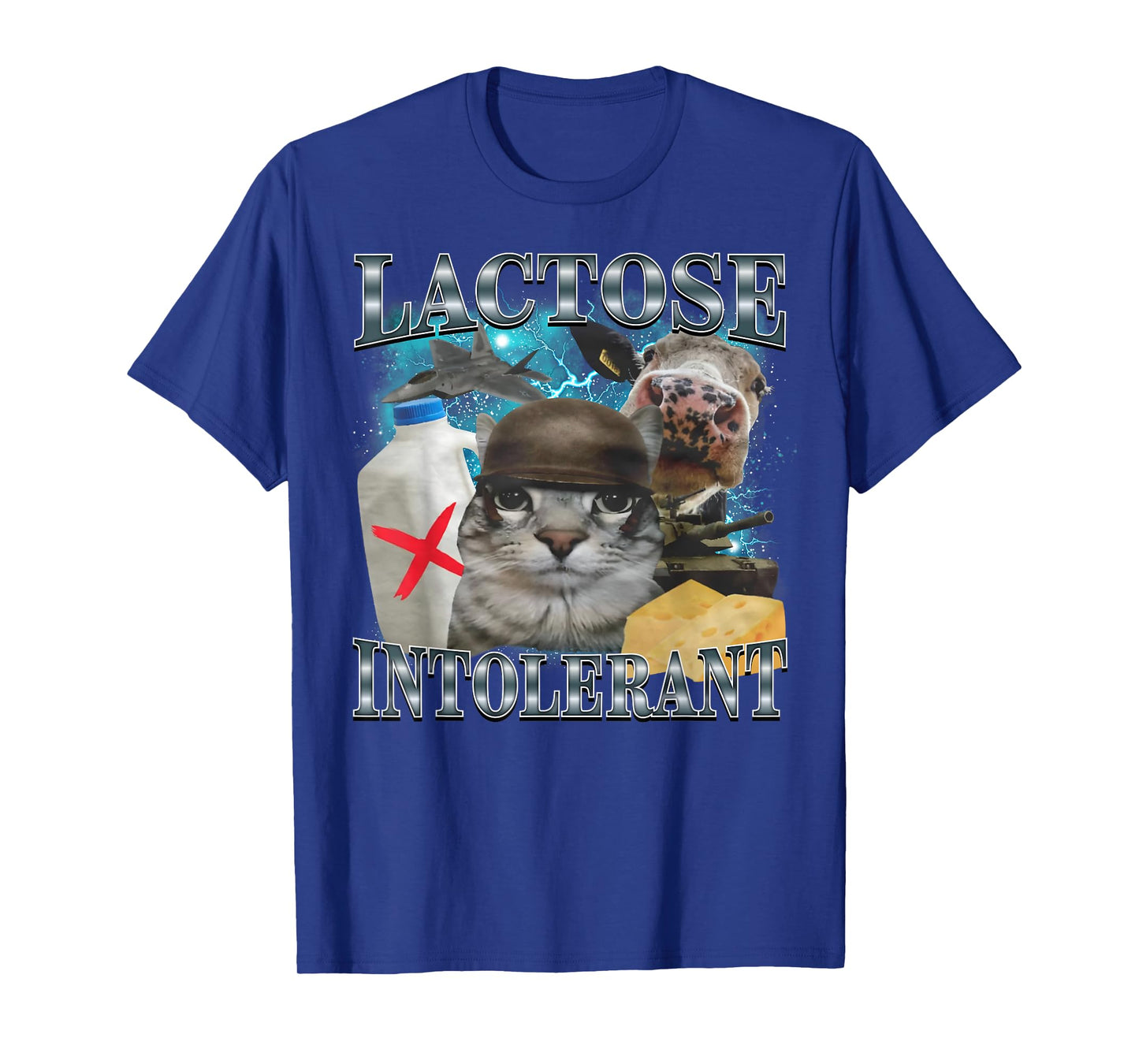 Lactose Intolerant Silly Cat Meme Funny Saying Cats Animals T-Shirt