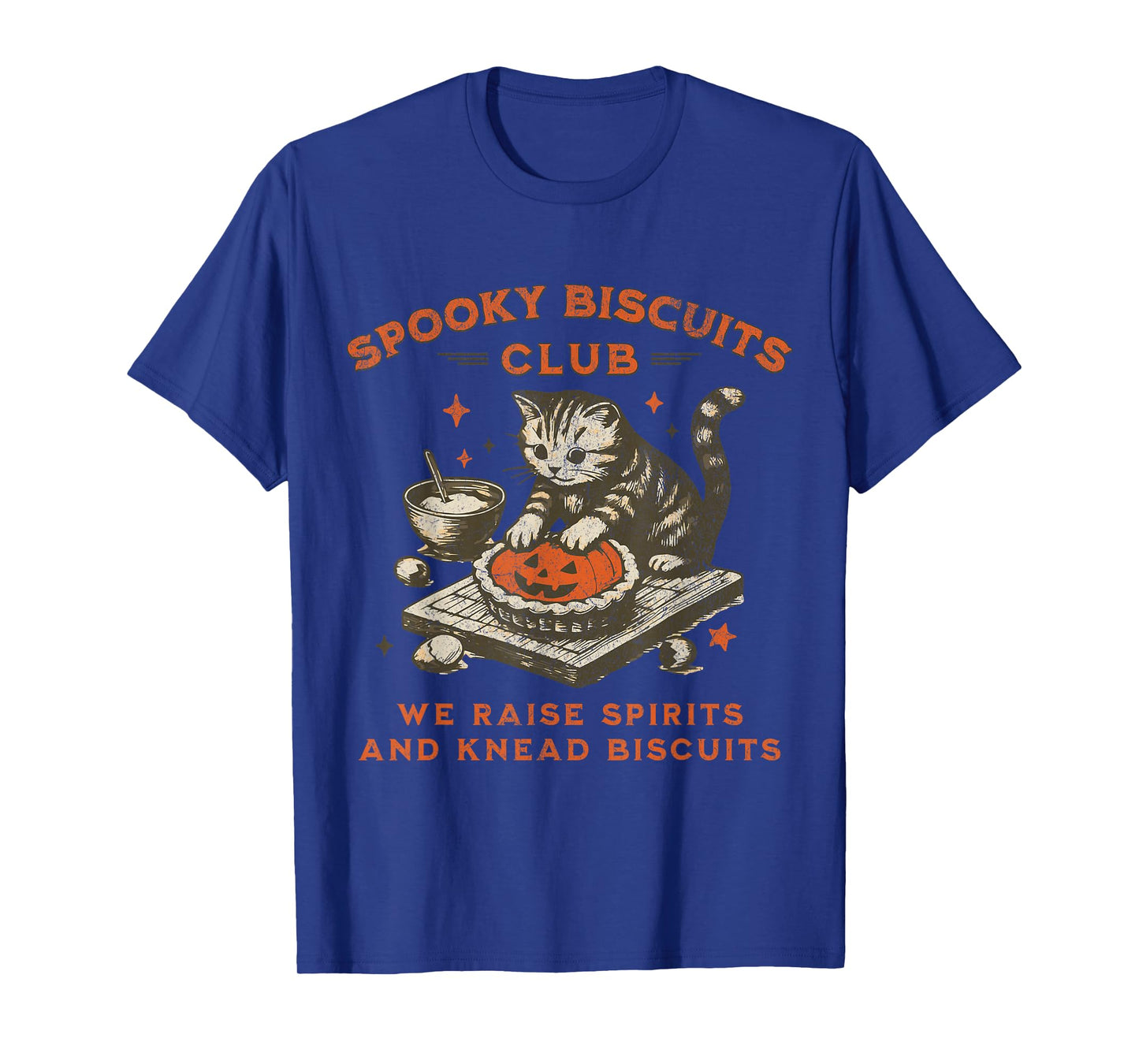 Spooky Biscuits Club Cat, Funny Halloween Baking Tee T-Shirt