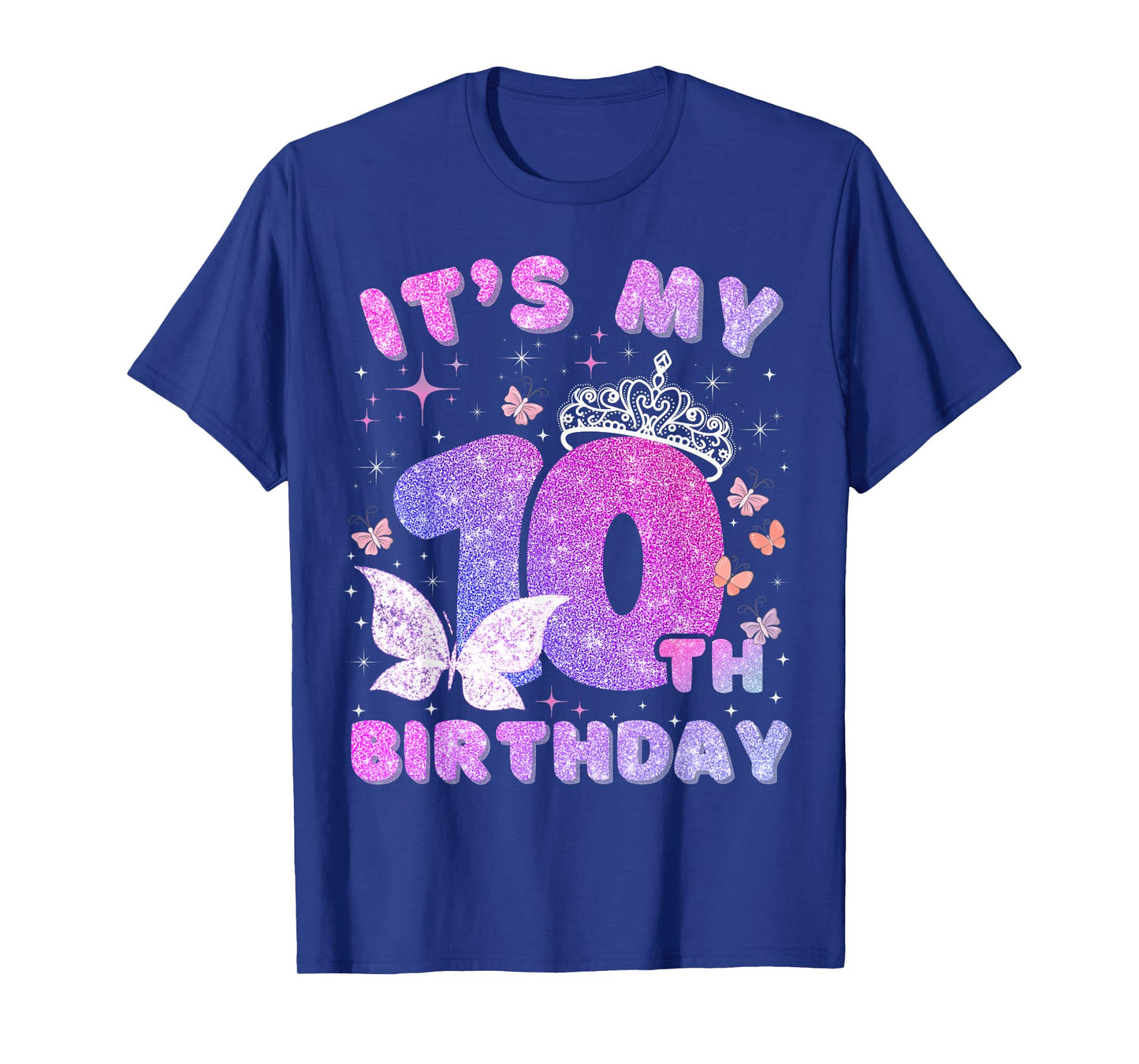 Kids 10 Years Princess Butterfly Its My 10th Birthday Girls T-Shirt
