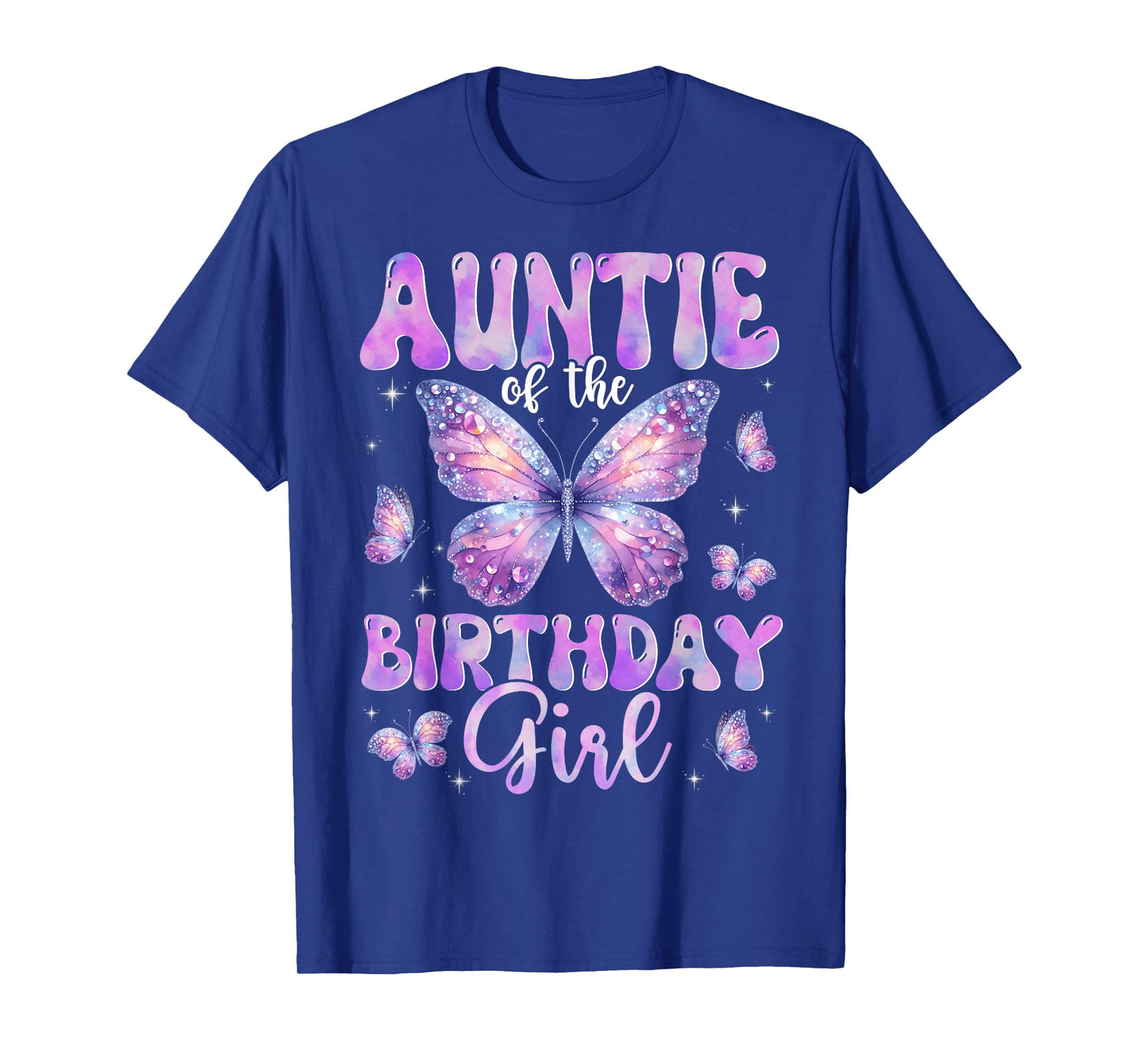 Auntie Of The Birthday Girl Butterfly Family Matching T-Shirt