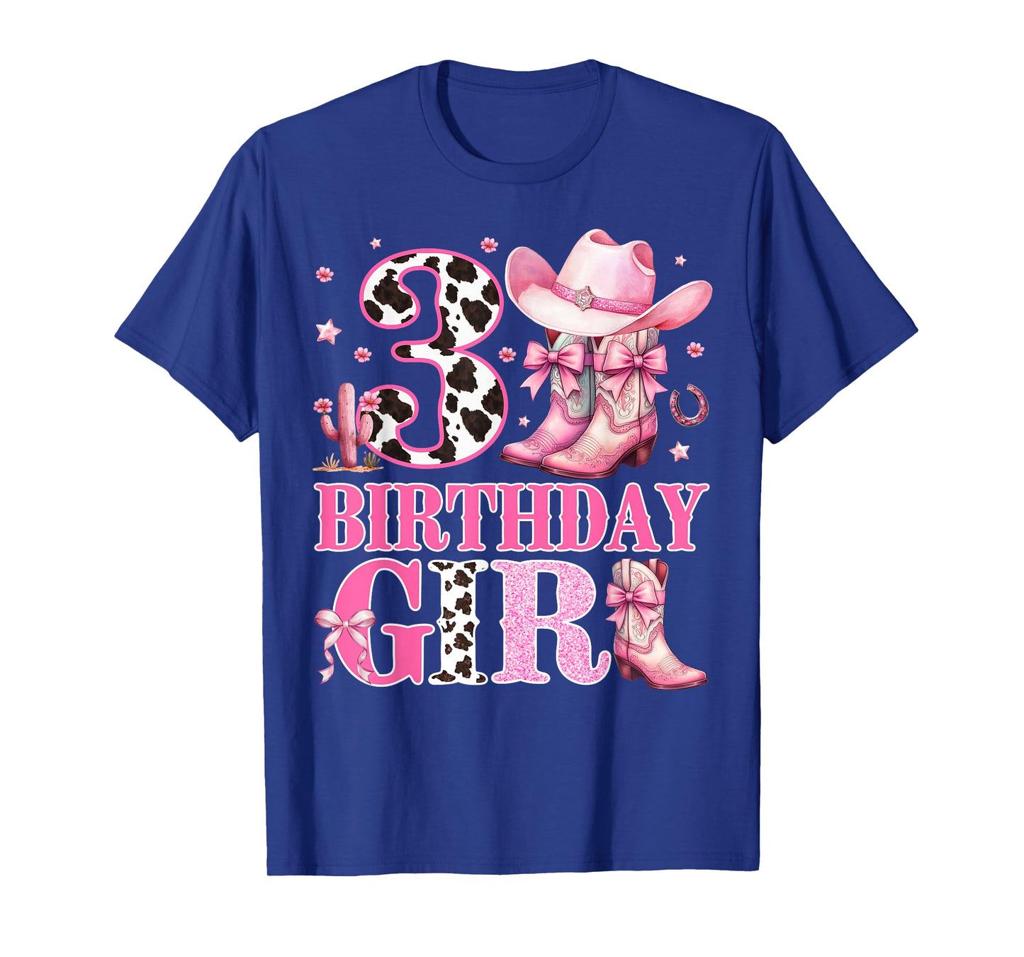 Kids 3rd Birthday Girl Rodeo Western Cowgirl Birthday Party T-Shirt